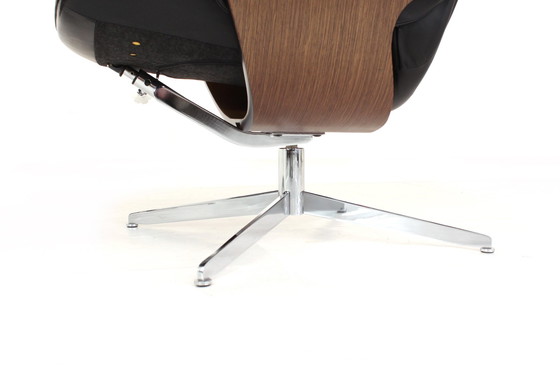 Image 1 of Casi como nuevo! Hjellegjerde / Fjörds Sillón Escandinavo Funcional / Sillón Relax con Cuero, Cromo y Roble