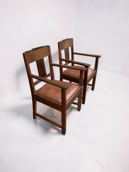 2x Art Deco / Amsterdamse School stoelen
