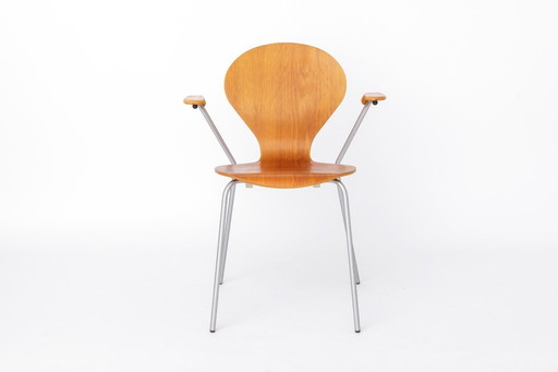 Vintage Desk Chair in Metal & Plywood, 1980s – Minimalist Mid Century Office Chair, Restored Industrial Accent Chair