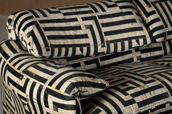 Image 1 of Vintage Maralunga tweezitsbank van Vico Magistretti voor Cassina (1970) in Myth fluweel