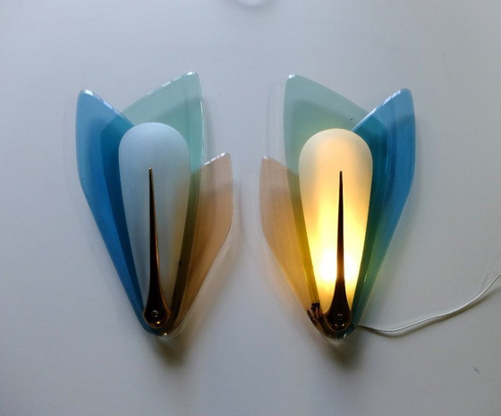 Image 1 of Max Ingrand (1908-1969) coppia di lampade da parete 1955 circa, Fontana Arte