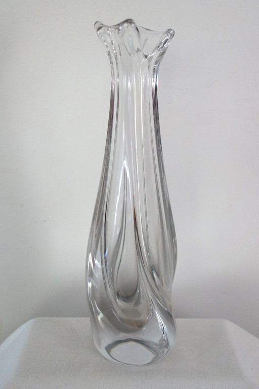 Grand vase soliflore cristal Daum H32cm