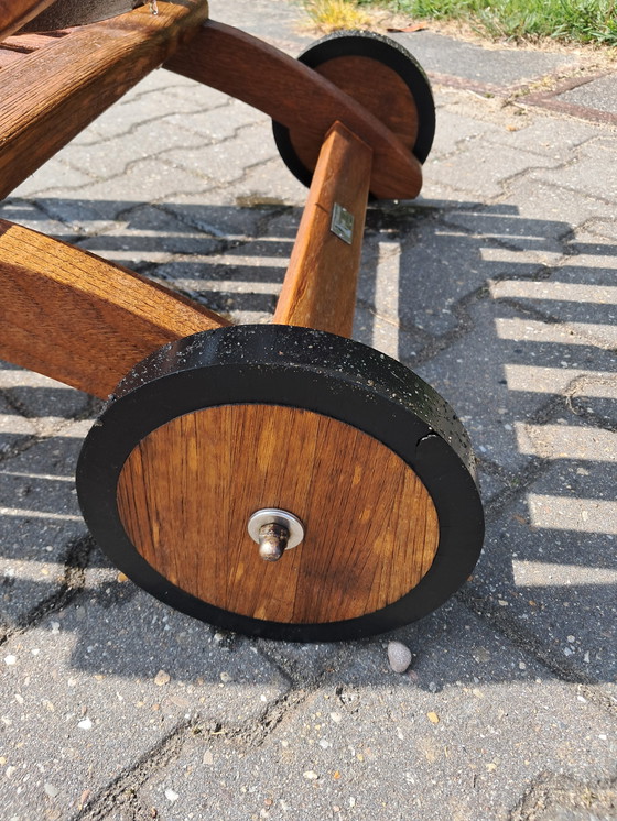 Image 1 of Sedia a sdraio tradizionale Victoria in teak con ruote, pieghevole