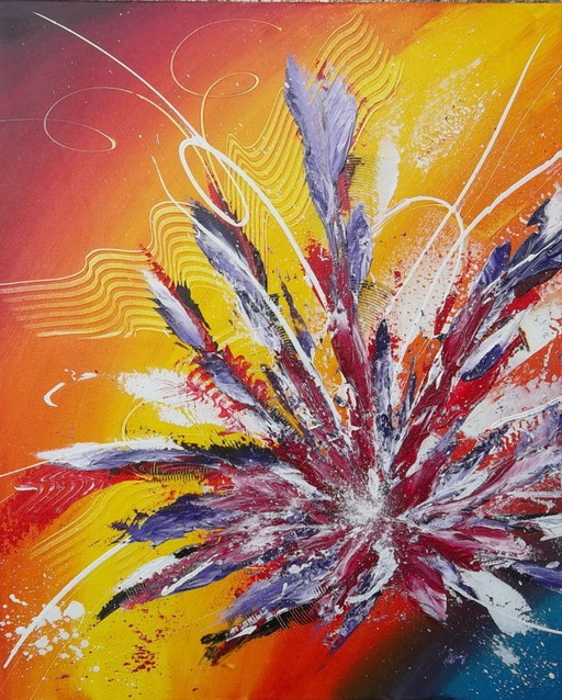 Dipinto astratto contemporaneo del pittore 2Luss'Art – Lakeside – Dittico 101 x 61.