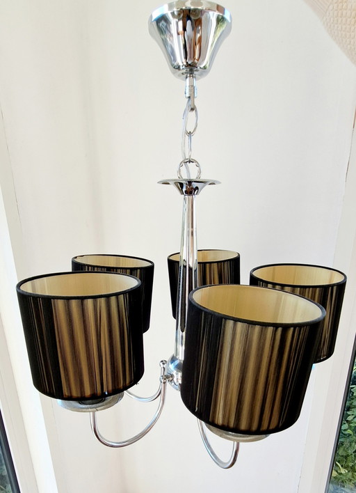 Kronleuchter 5-Licht 5-Arm klassisch modern Chrom Schwarz