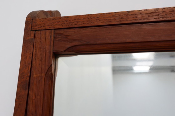Image 1 of Houten Art Deco scheerkast met afgeschuinde spiegel, Frankrijk