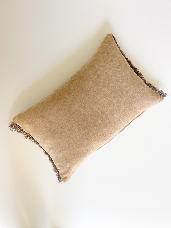 Image 1 of Handmade decorative cushion with fringes