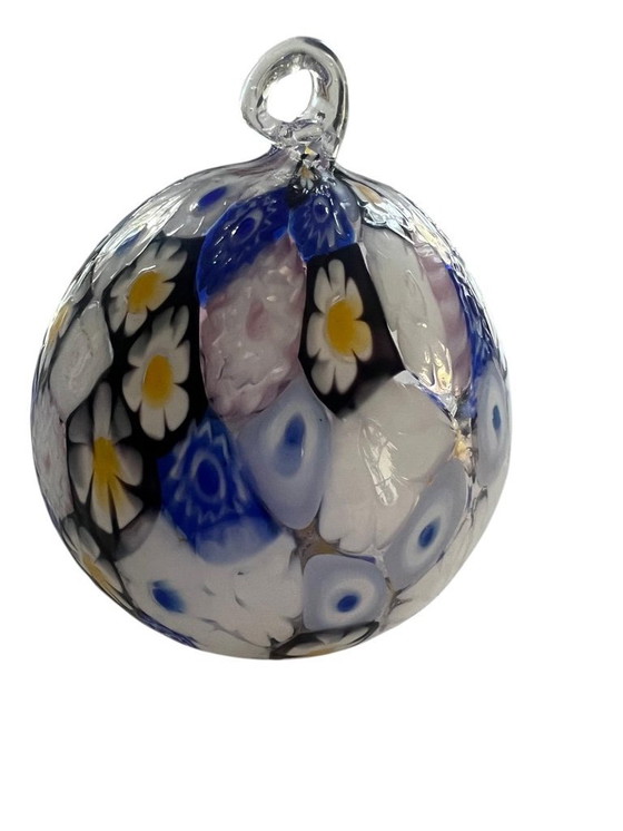 Image 1 of Bolas navideñas de cristal de Murano con murrine millefiori