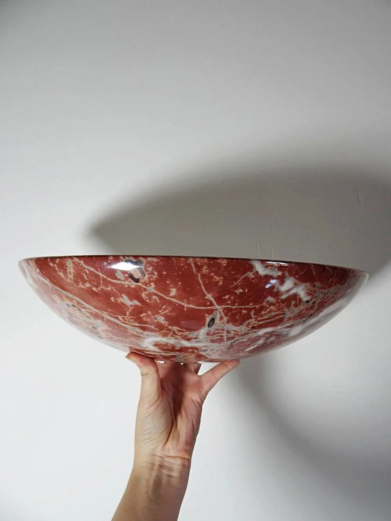 Pair of vintage red faux marble ceramic Wall lights, 90s., White (photo 4 of 15)