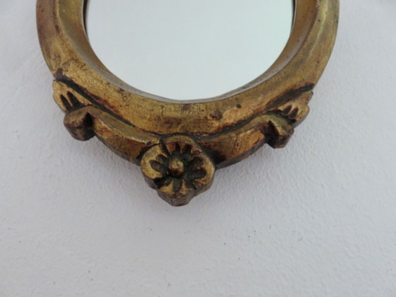 Image 1 of Kleiner vergoldeter Holzspiegel im Barockstil, 1940er-50er Jahre
