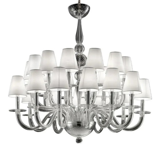 Image 1 of Monumentale moderne kroonluchter van transparant Murano-glas van Simoeng voor Simoeng