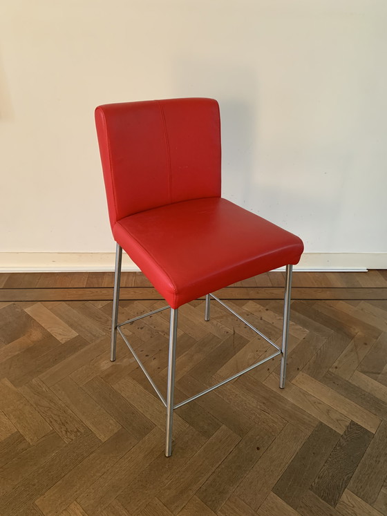 Image 1 of Leather bar stool