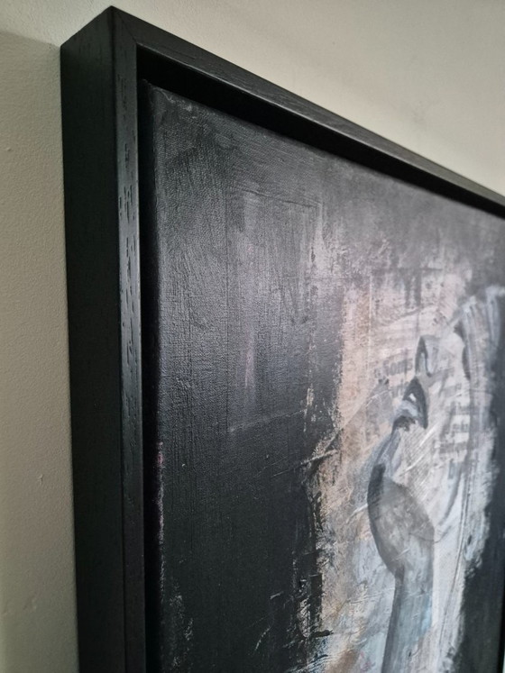 Ritratto Astratto Tecnica Mista – Dipinti e disegni, Paper, Wood (photo 5 of 8)