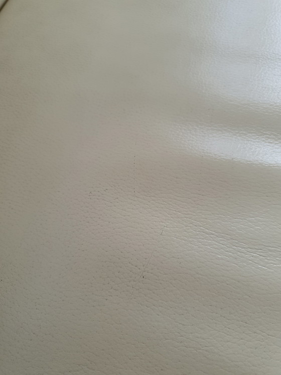 Image 1 of Leren eethoekbank 298 x 198 cm crèmekleurig