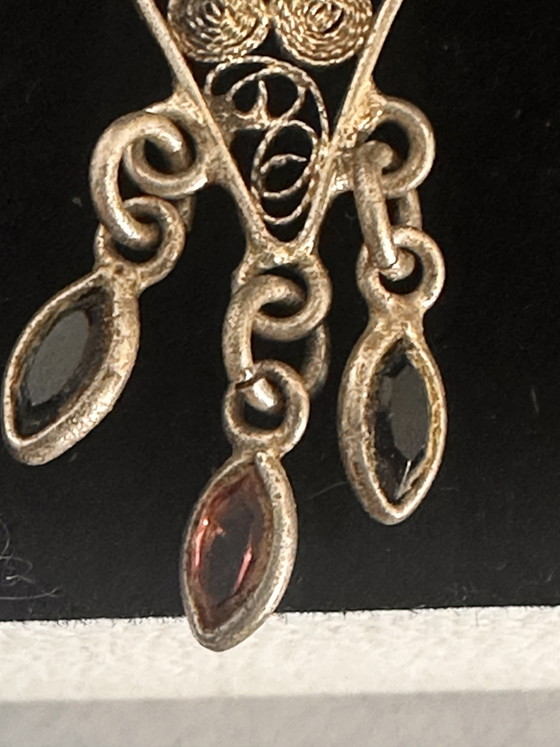 Splendidi Orecchini antichi argento – Decorazione, Glass, Silver (photo 4 of 7)