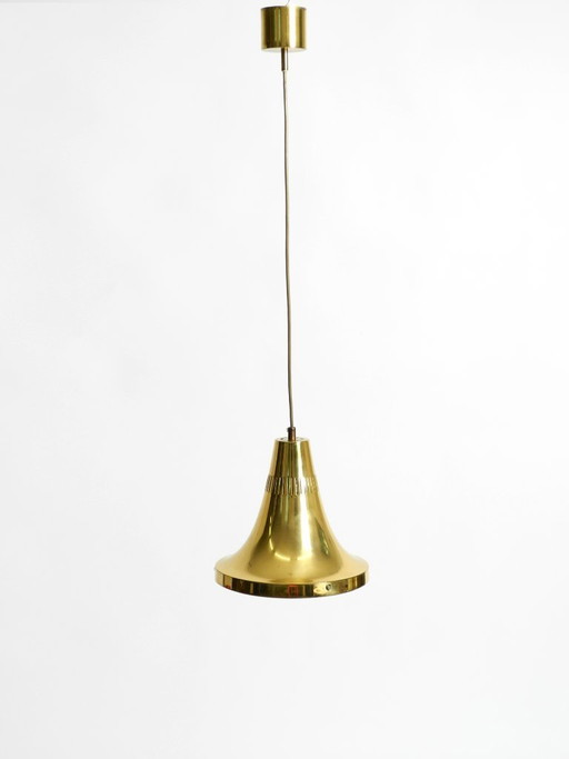 Originele Hans-Agne Jakobsson koperen hanglamp uit de jaren 60, model T 598, van Markaryd, Zweden