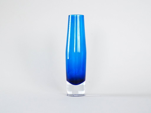 Vaso in vetro cobalto, design danese, anni '60, produzione: Danimarca