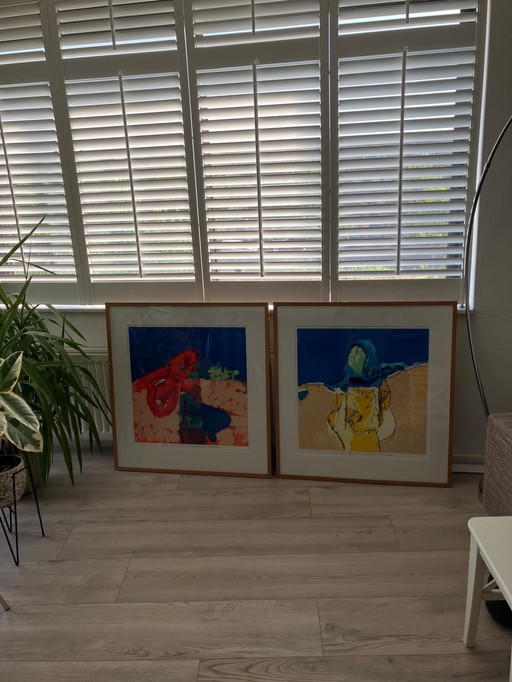Two screenprints Henk van Vessem