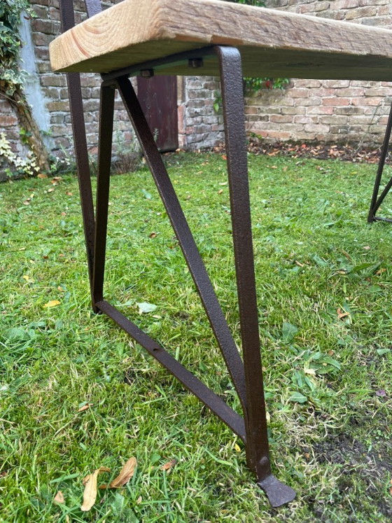 Banc vintage français avec dossier pour entrée ou jardin – Bancs de jardin, Wood, Iron (photo 7 of 19)