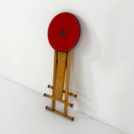 Red High Folding Stool from Enolinea, 1980s