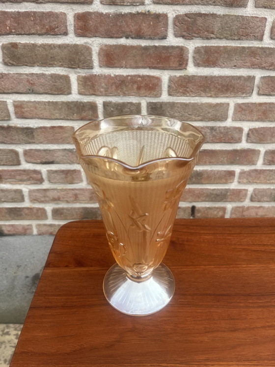 Image 1 of Vintage art deco Jeannette Glass ires Herringbone vase