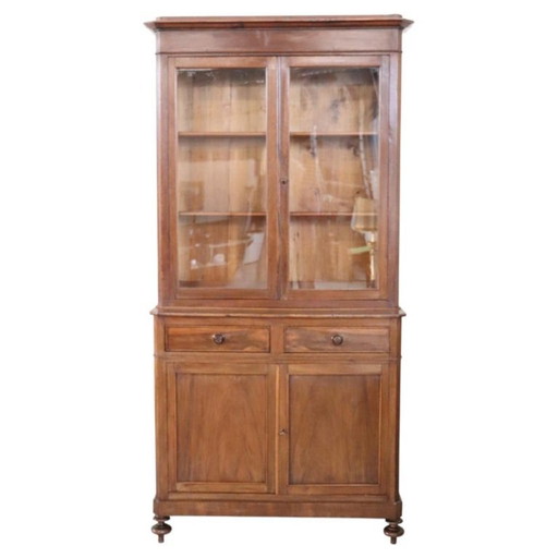 Vaisselier en bois avec portes vitrées, Italie Milieu du XIXe siècle
