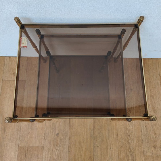 Image 1 of Tables gigognes de style Régence, imitation bambou, style Hollywood vintage.