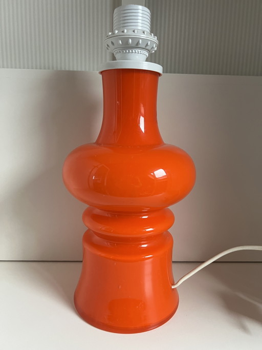 Space Age Glazen Lamp Oranje