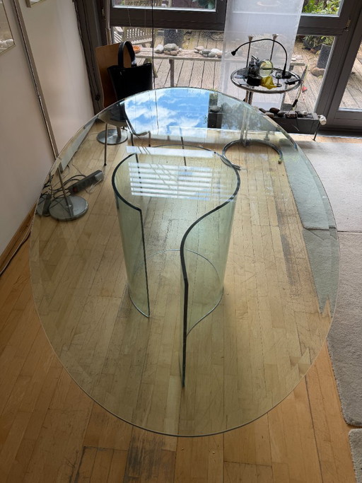 FIAM Italia Marea eettafel, gebogen glas, designklassieker