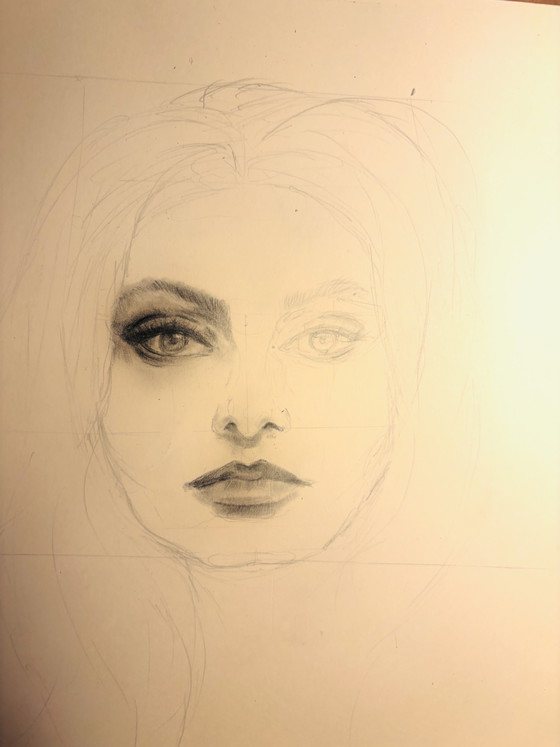 Charcoal Drawing of Sophia Loren Inspired by 1960s Aesthetics – Paintings & Drawings, Paper (photo 2 of 5)