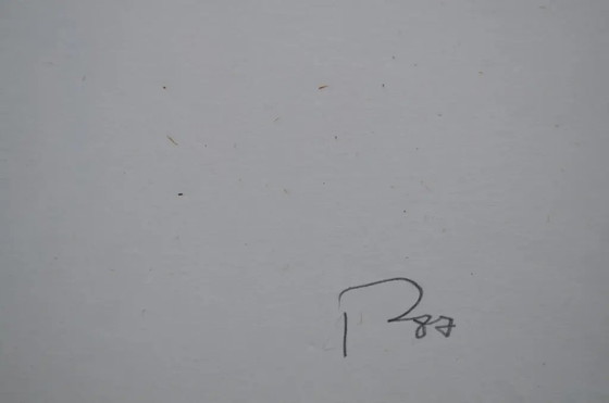 Peter Pfosi "Landscape" Watercolor Painting, Monogrammed and Dated 1987, Framed – Paintings & Drawings (photo 3 of 12)