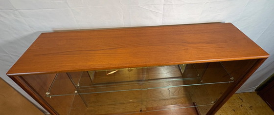Image 1 of Mid-Century Vintage Turnidge of London Teak Display Cabinet (1960s–1970s)  A stunning Mid-Century Modern teak display cabinet by