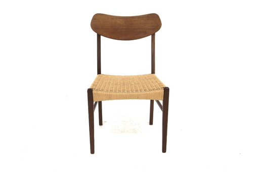Set van 4 Scandinavische teakhouten stoelen, Denemarken, 1960