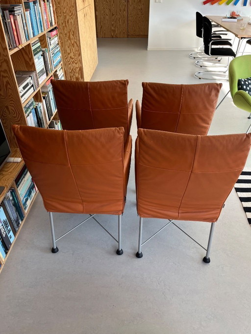 4 Montis Chaplin stoelen + tafelpnderstel