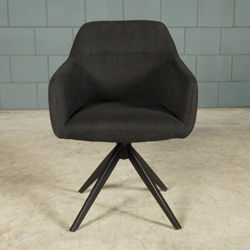 Set di 8 sedie girevoli / sedie da pranzo - Kick Ravi - Nero