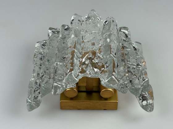 Image 1 of 60s 70s ice glass wall lamp Aplique de J.T. Kalmar Austria Design