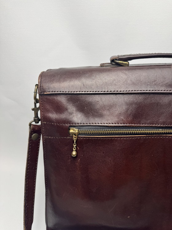 Image 1 of Cartella in pelle vintage di Lederwaren Kerkhof (Paesi Bassi) - con chiavi