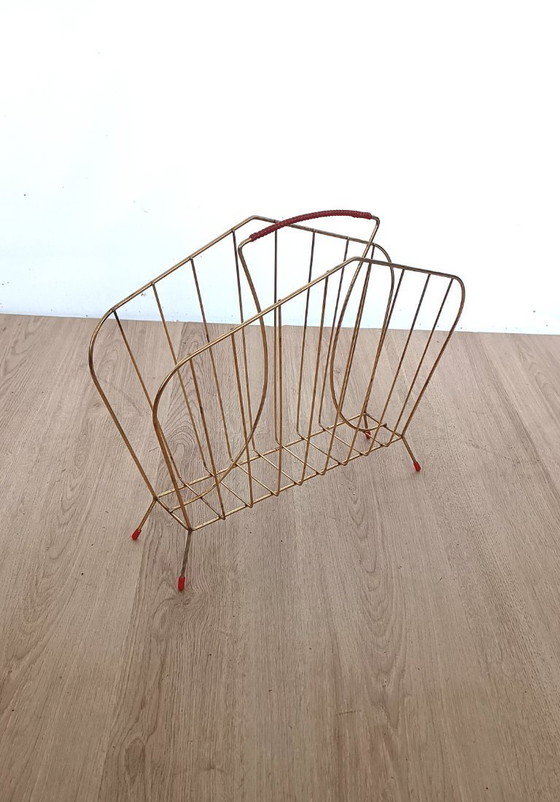 Image 1 of Fifties brass magazine stand