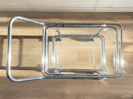 Image 1 of Small vintage trolley drinks cart serving trolley stainless steel / glass