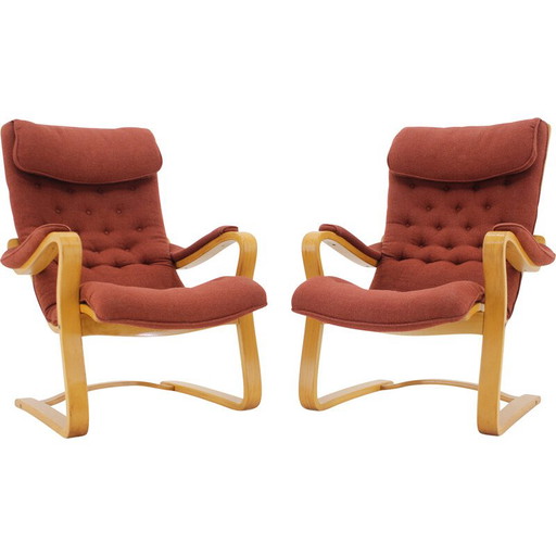 Coppia di poltrone vintage "Peter" di Gustav Axel Berg per Bröderna Andersson, Svezia anni '70