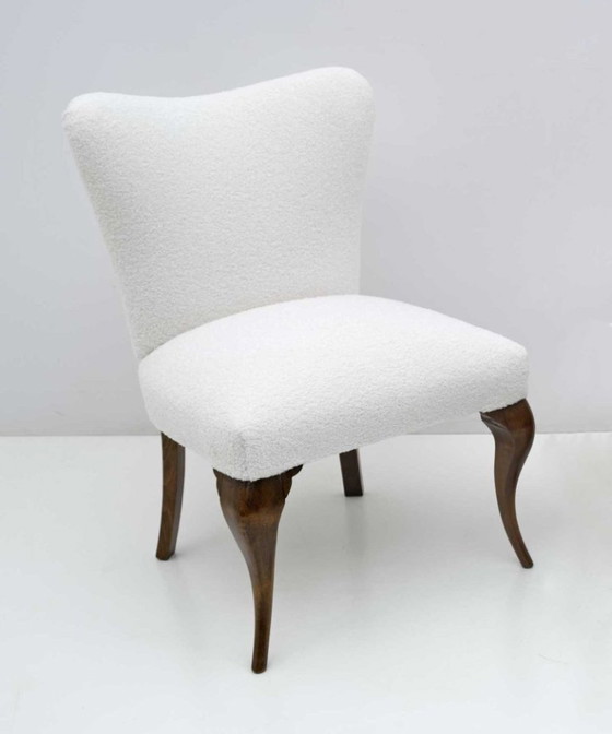 Image 1 of Paar kleine italienische Boucle-Sessel im Chippendale-Stil, 1940er