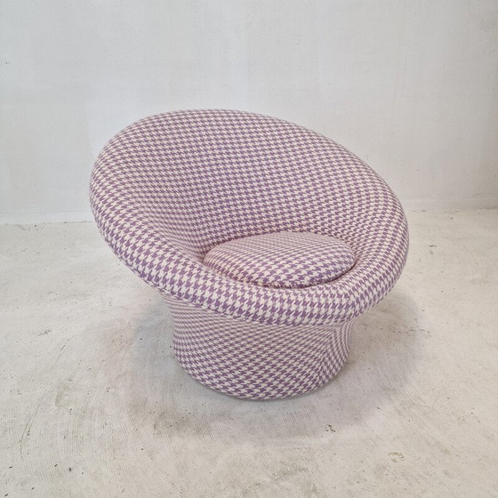 Image 1 of Vintage stoffen fauteuil en voetenbank van Pierre Paulin voor Artifort, jaren 1960