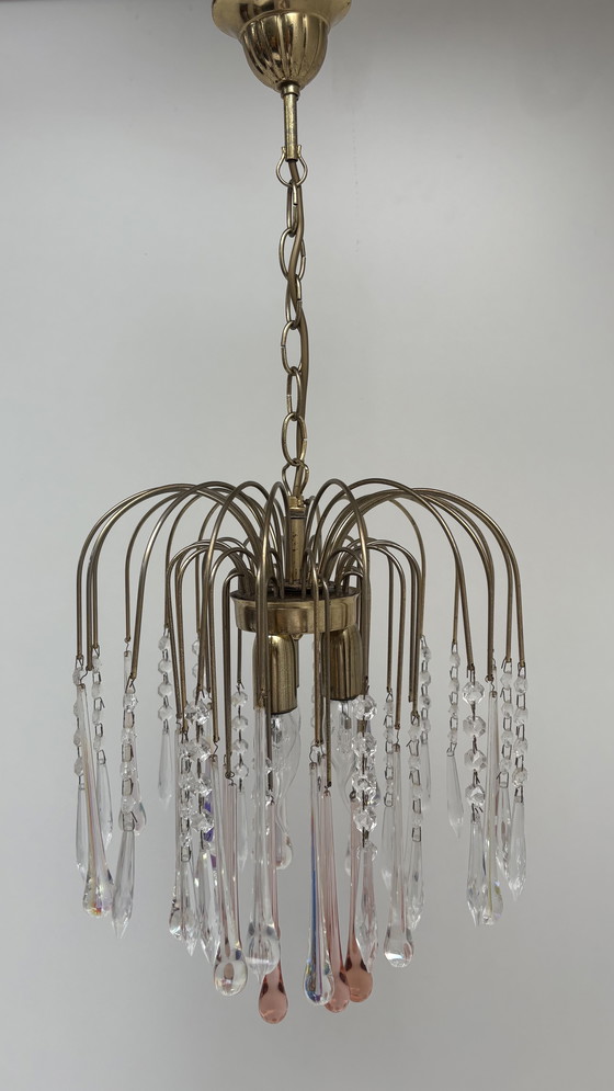 Image 1 of Lampada a goccia a cascata di Murano in stile Paolo Venini