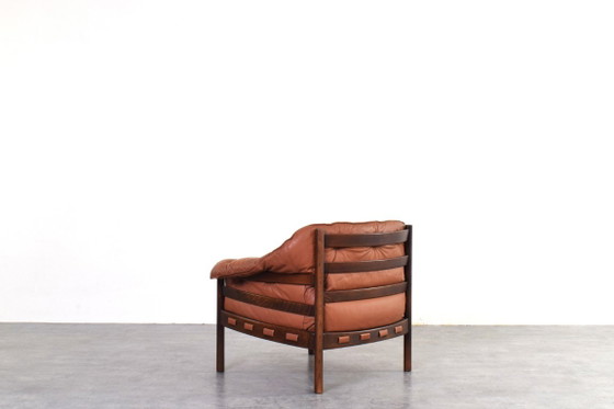 Sillones de roble y cuero de mediados de siglo, diseñados por Arne Norell para Coja, década de 1960. Juego (photo 10 of 16)