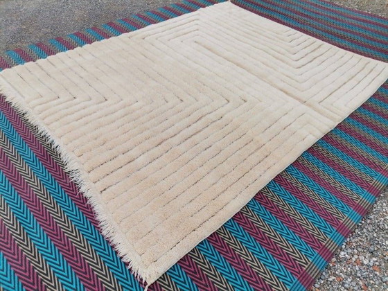 Image 1 of Autentico tappeto tradizionale in pura lana, tessuto a mano, 2/3 m