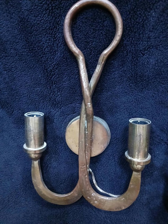 Toegeschreven aan Florence Ciani - Brutalistische wandlampen - Gehamerd brons – Ciani Florence, Bronze (photo 5 of 10)
