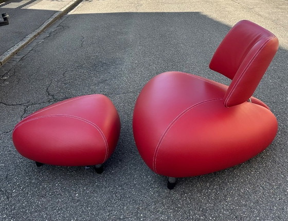 Image 1 of Prachtige nieuwstaat Leolux Pallone & hocker