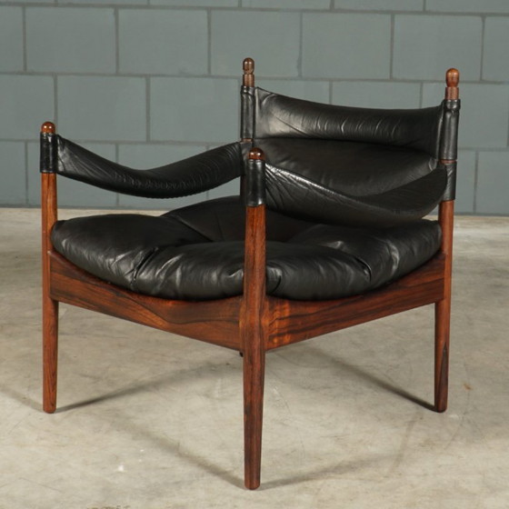 Poltrona lounge 'Modus' di Kristian Vedel - Søren Willadsen - anni '60 – Poltrone, Leather, Wood, Vintage (photo 7 of 14)