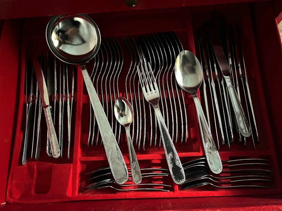 Image 1 of Set di posate Ascinox da 124 pezzi a 2 cassetti