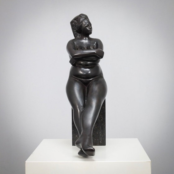 Image 1 of Seated Female Sculpture by Francine Govers, Netherlands, 1990s